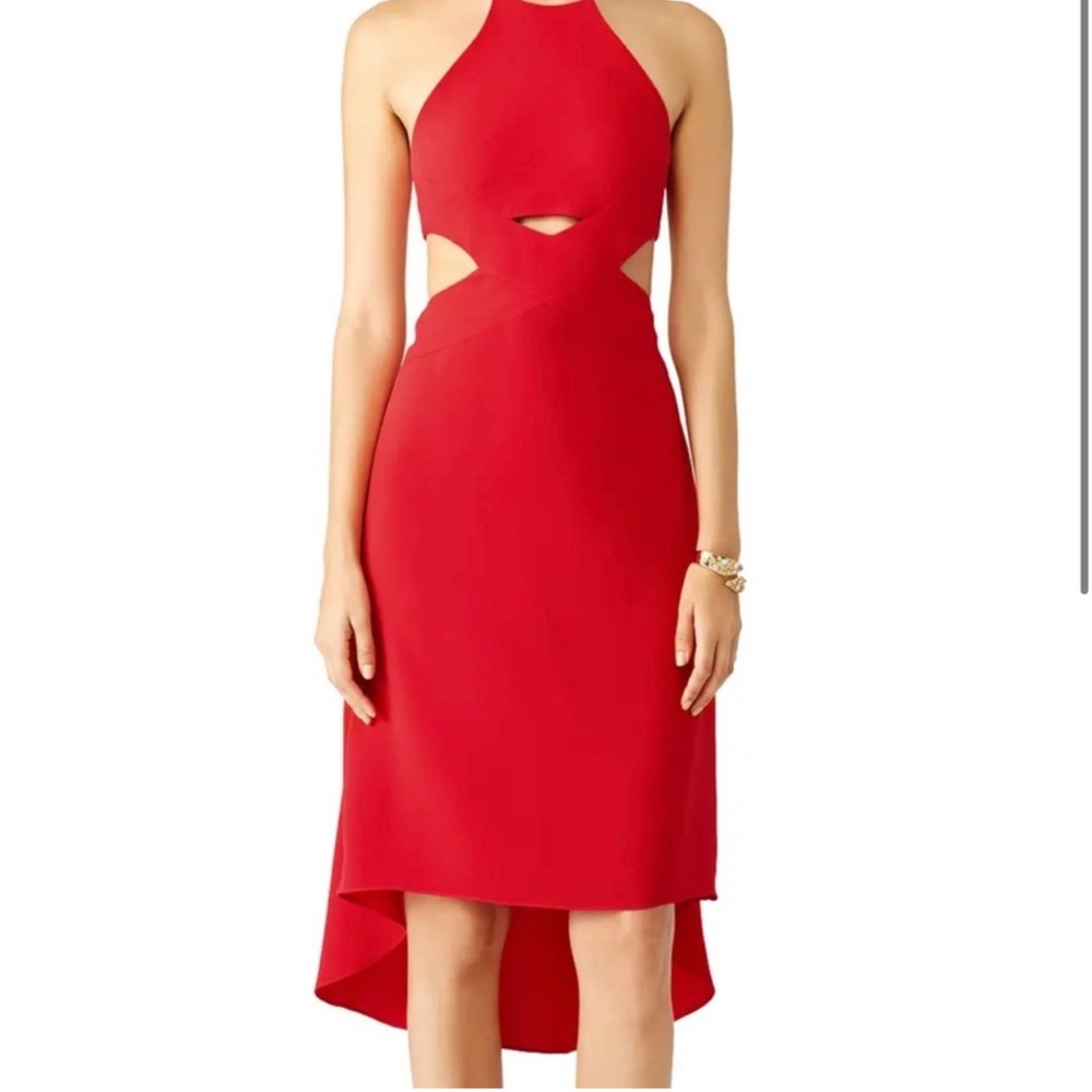 Halston Heritage cut out Ashley Dress Red